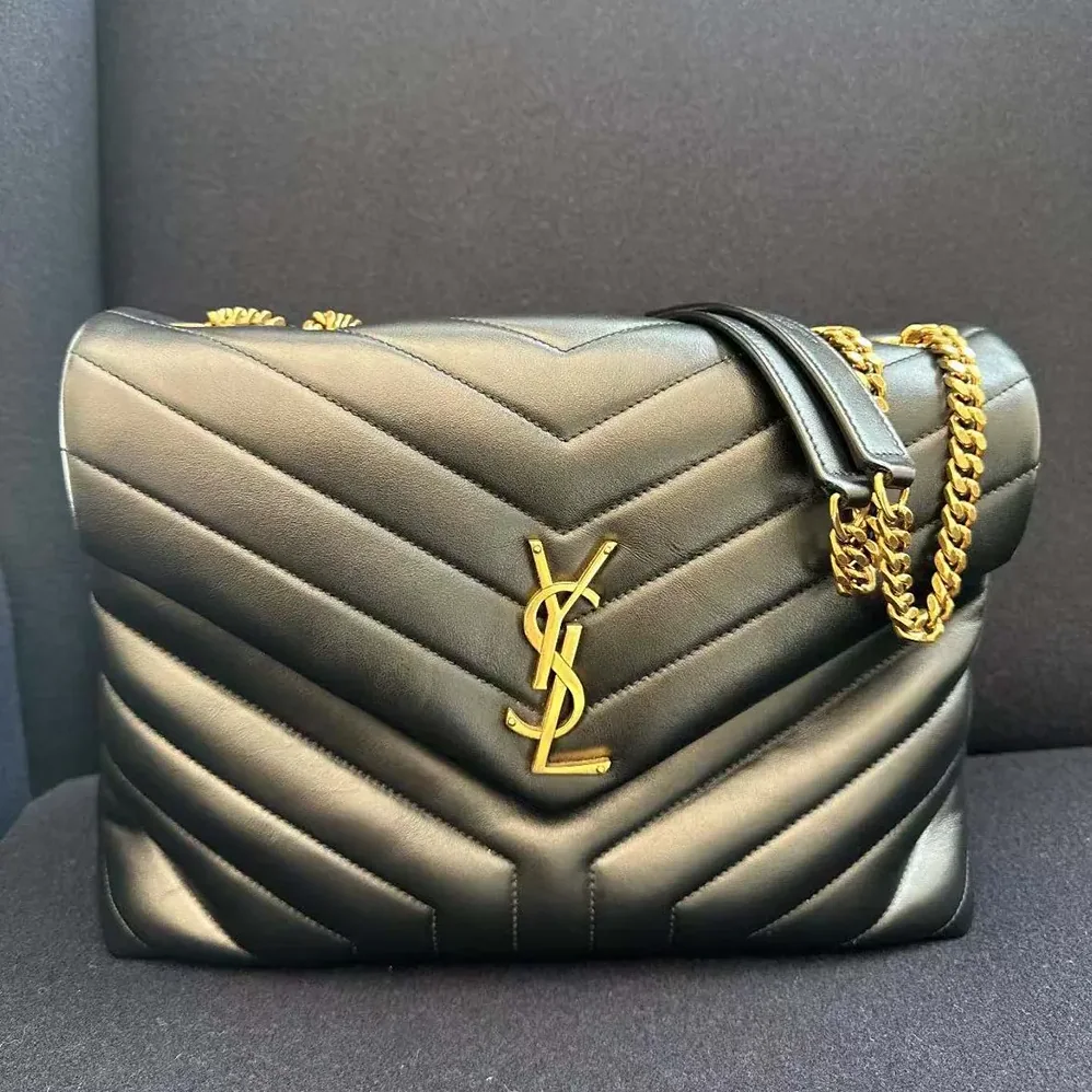 Saint Laurent YSL Loulou Medium Bag in Matelassé Y Leather for Women in Black Saint Laurent YSL Loulou Medium Bag in Matelassé Y Leather for Women in Black