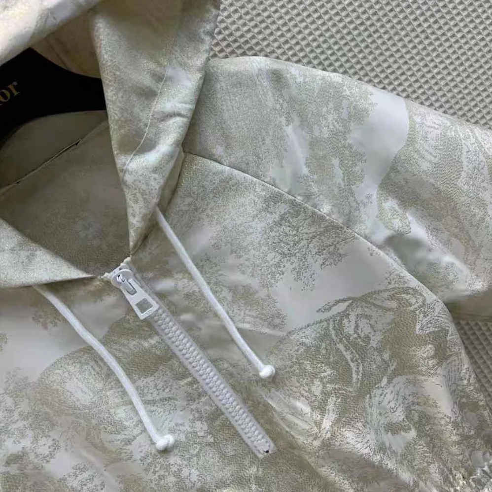 Dior Short Hooded Dress Gold for Women in Tone Technical Taffeta Jacquard Dior Short Hooded Dress Gold for Women in Tone Technical Taffeta Jacquard