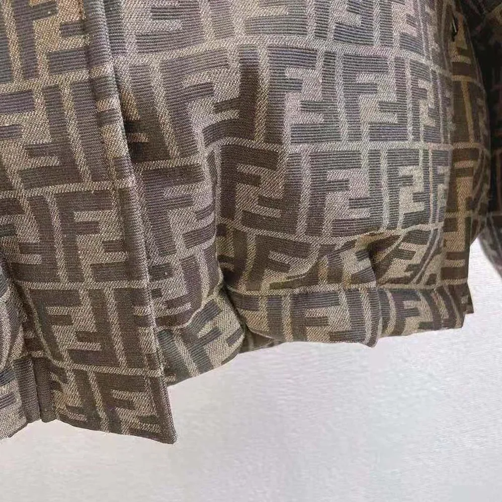 Fendi Ski Jacket Brown Canvas Jacket for Women in Brown