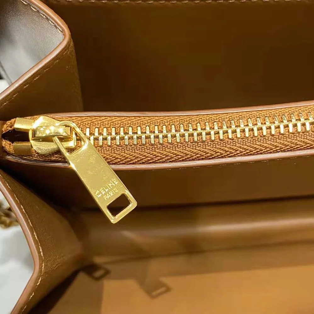 Celine Chain Bag 16 in Satinated Calfskin for Women in Brown Celine Chain Bag 16 in Satinated Calfskin for Women in Brown