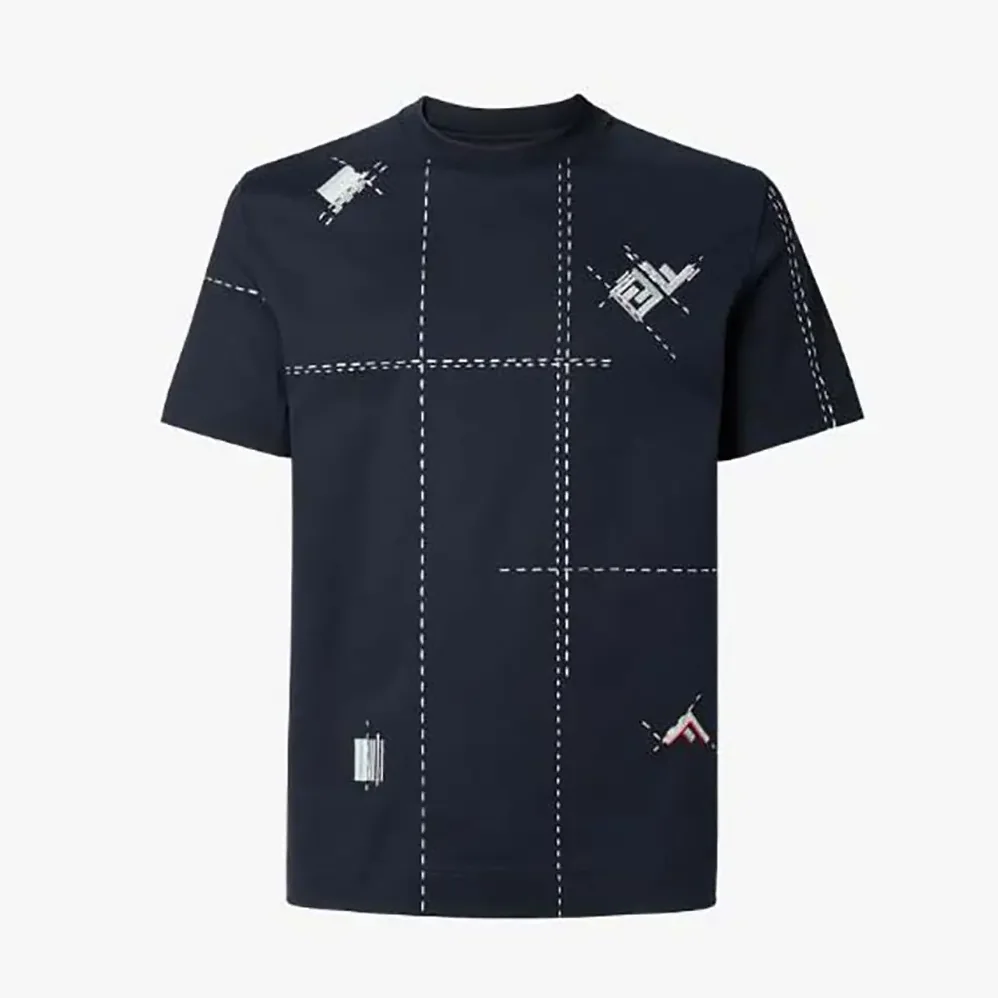 Fendi Dark Blue Cotton T for Men in shirt
