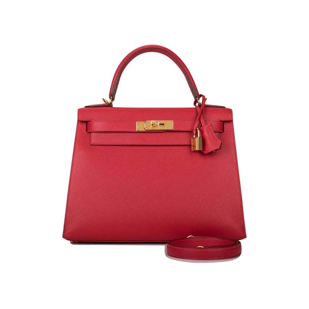 Hermes Kelly Bag 28 Epsom Leather for Women in Red