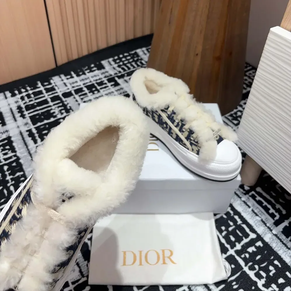 Dior Walk'n'Dior Platform Sneaker Deep Blue Dior Oblique Embroidered Cotton for Women