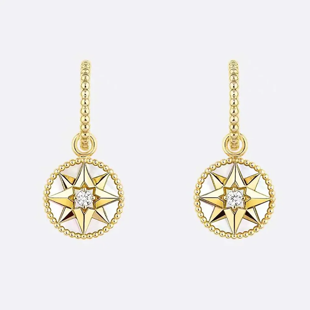 Dior Rose des Vents Earrings Yellow Gold Diamonds and Mother-of for Women in Pearl Dior Rose des Vents Earrings Yellow Gold Diamonds and Mother-of for Women in Pearl