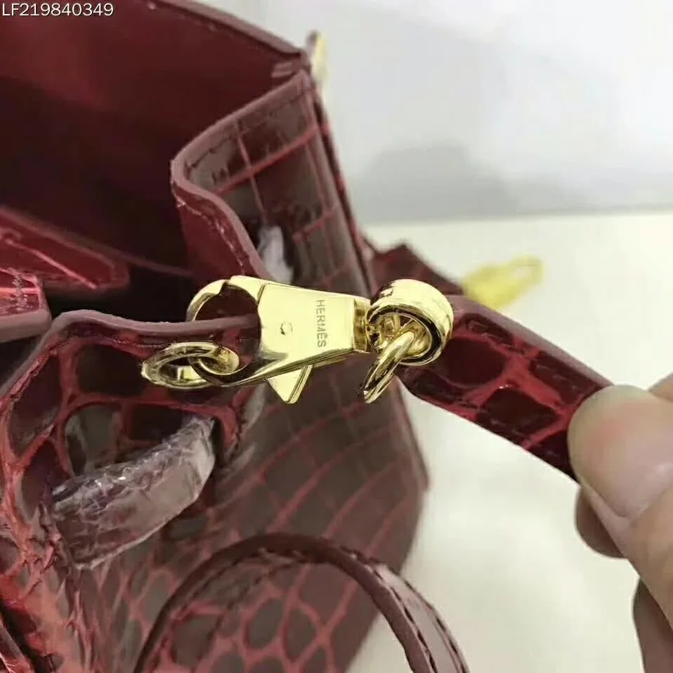 Hermes Birkin 30 Bag in Alligator Leather with Gold Hardware in Maroon Hermes Birkin 30 Bag in Alligator Leather with Gold Hardware in Maroon