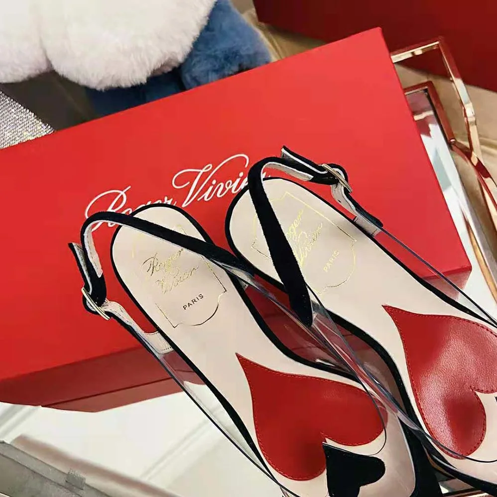 Roger Vivier I Love Vivier Slingback Pumps in PVC for Women in Black Roger Vivier I Love Vivier Slingback Pumps in PVC for Women in Black