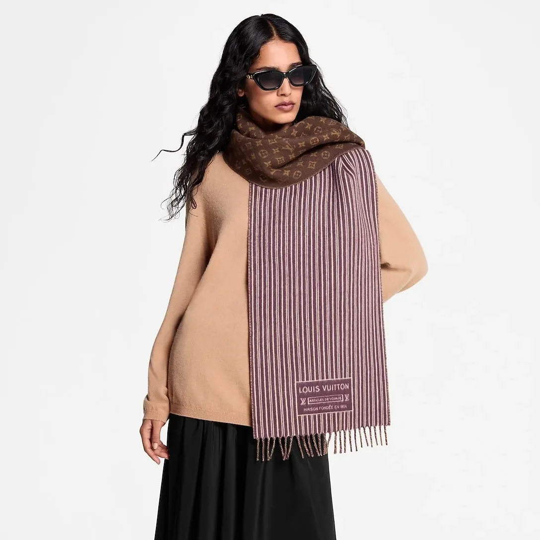Louis Vuitton My Neverfull Scarf Brown in Burgundy /