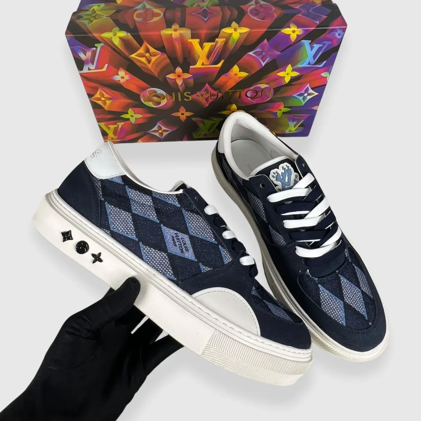 Louis Vuitton LV Ollie Richelieu Trainers Blue LV 1AAHRJ Louis Vuitton LV Ollie Richelieu Trainers Blue LV 1AAHRJ