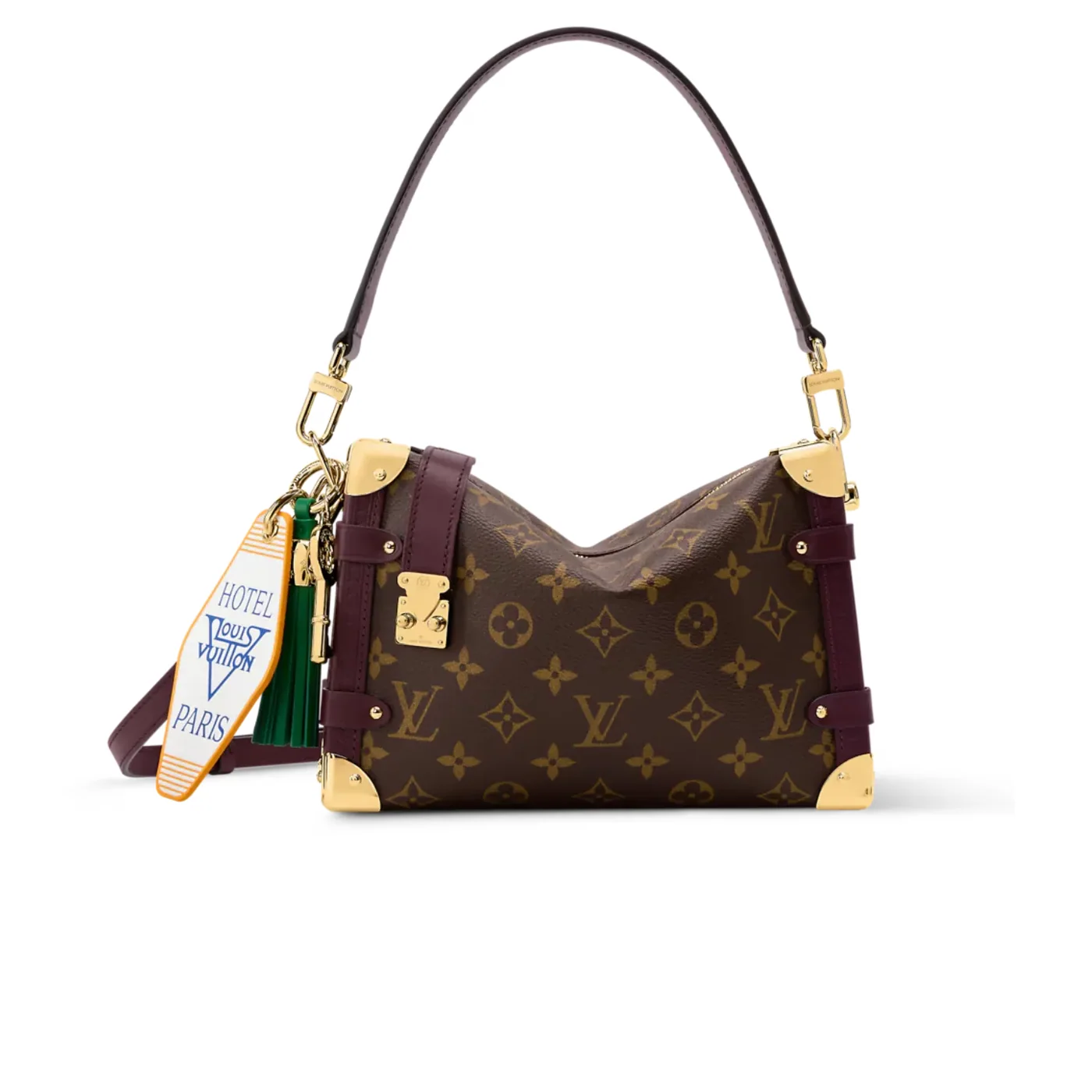 Louis Vuitton Side Trunk MM Shoulder Bag in Brown Monogram Gold Hardware