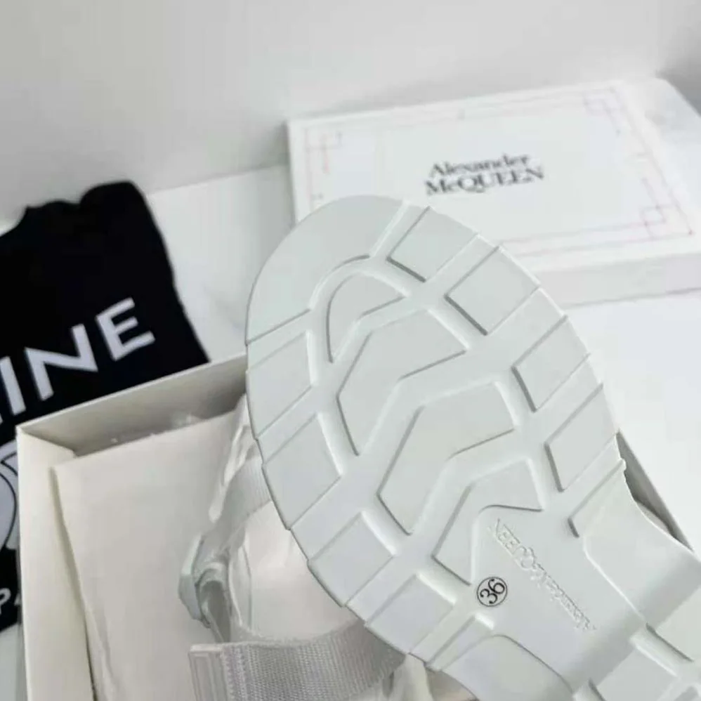 Alexander Mcqueen Tread Sandal in Ivory for Women in White Alexander Mcqueen Tread Sandal in Ivory for Women in White