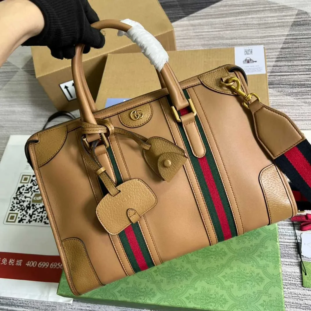 Gucci Double G-Detailed Smooth Medium Handbag Brown / Gucci Double G-Detailed Smooth Medium Handbag Brown /