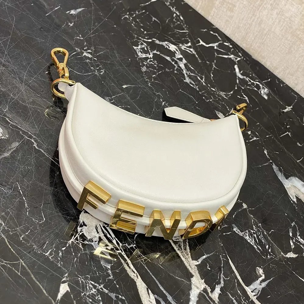 Fendi Fendigraphy Mini White Leather Mini bag for Women Fendi Fendigraphy Mini White Leather Mini bag for Women
