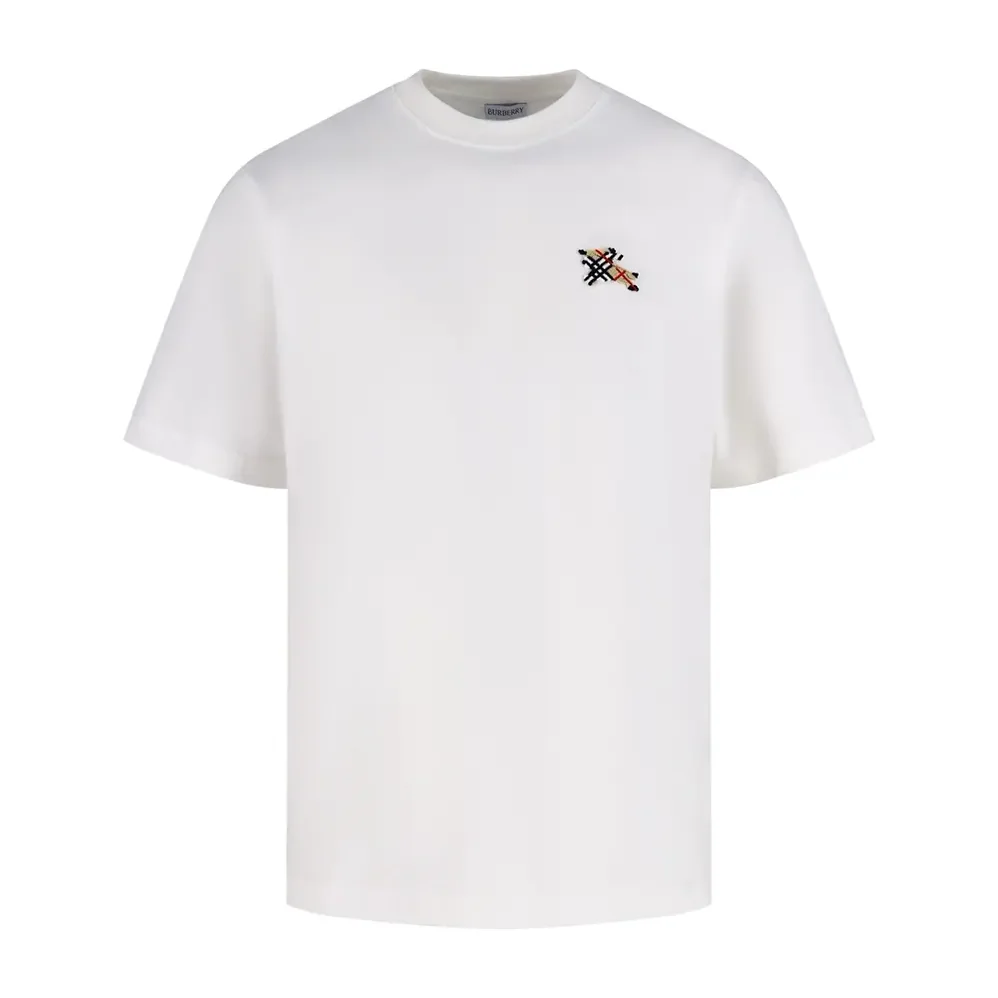 Burberry Knight Cotton T-shirt for Women in White Burberry Knight Cotton T-shirt for Women in White