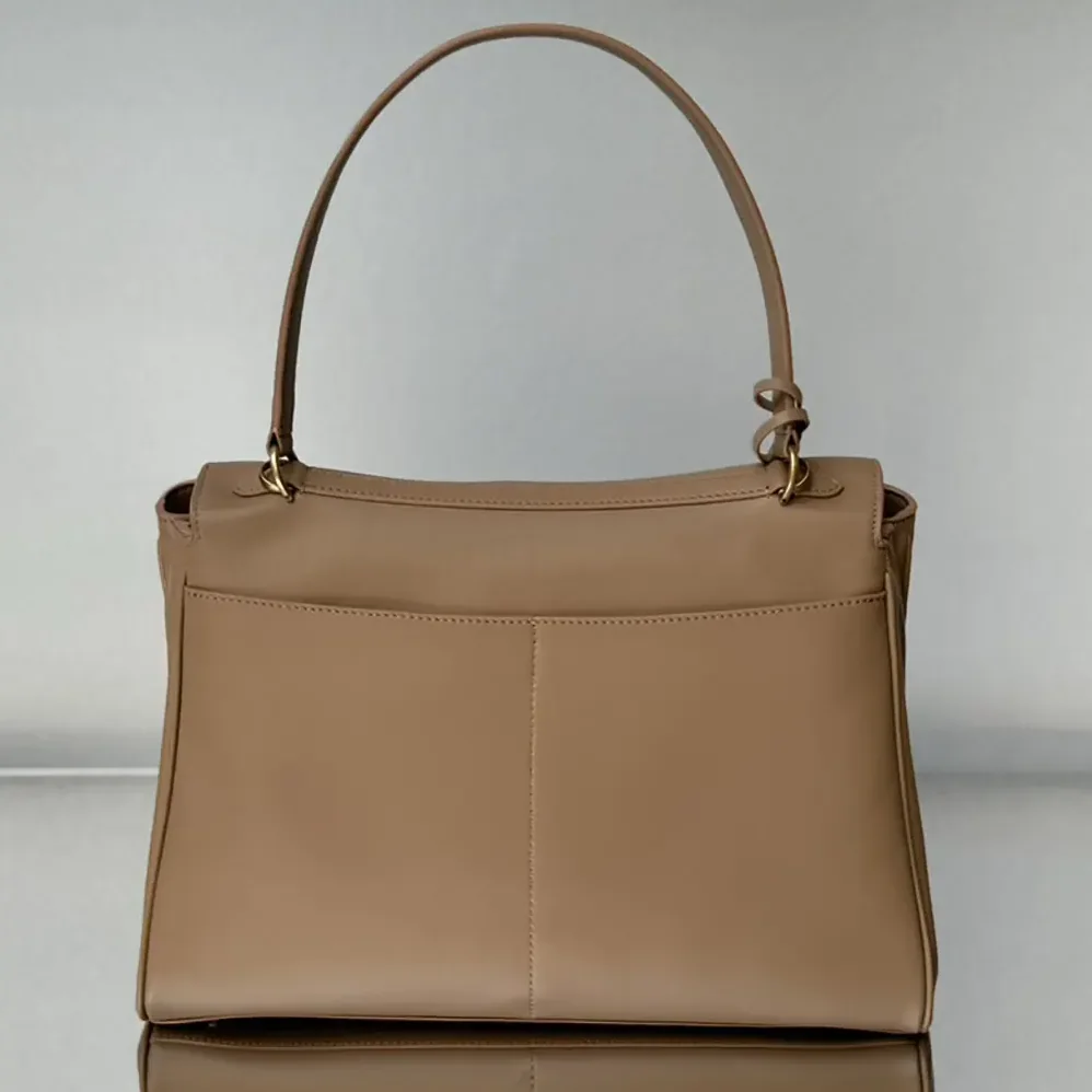 Balenciaga Rodeo Handbag Medium In latte Smooth Calfskin Aged for Women in gold Hardware