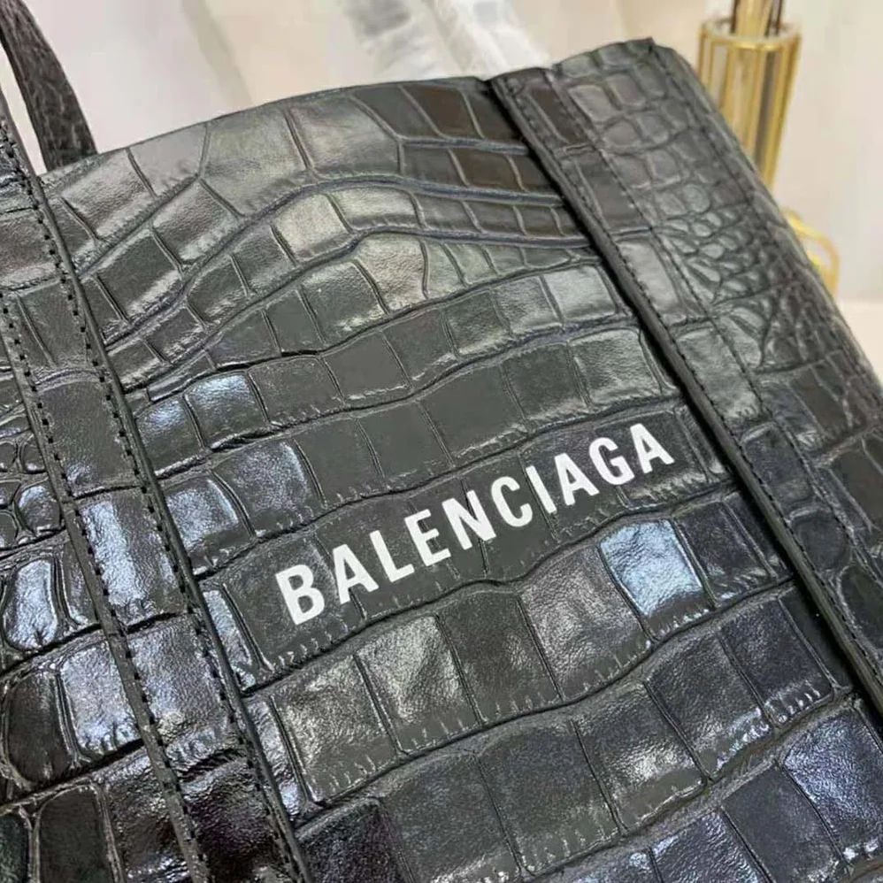 Balenciaga Everyday XXS Tote Bag in Black Shiny Crocodile Embossed Calfskin for Women Balenciaga Everyday XXS Tote Bag in Black Shiny Crocodile Embossed Calfskin for Women