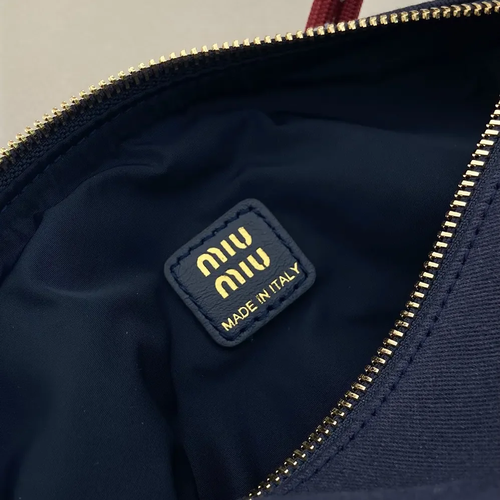 Miu Miu Gabardine Pouch for Women in Navy Miu Miu Gabardine Pouch for Women in Navy