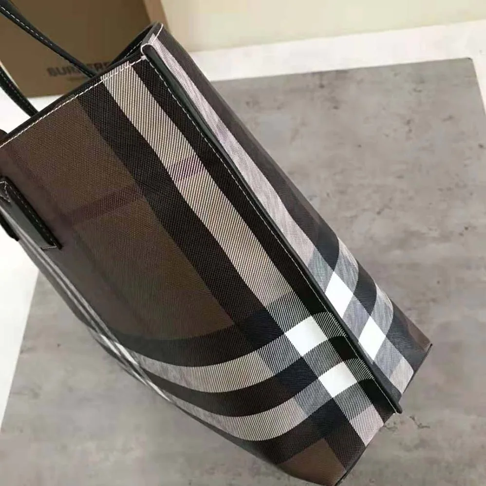 Burberry Check Tote in Calf Leather for Women