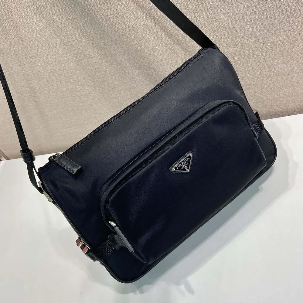 Prada Large Re-Nylon and Saffiano Leather Shoulder Bag for Unisex