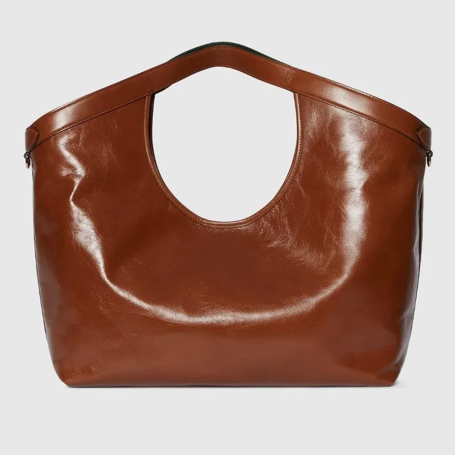 Gucci Giglio Large Tote Bag in Dark Brown Gold Hardware