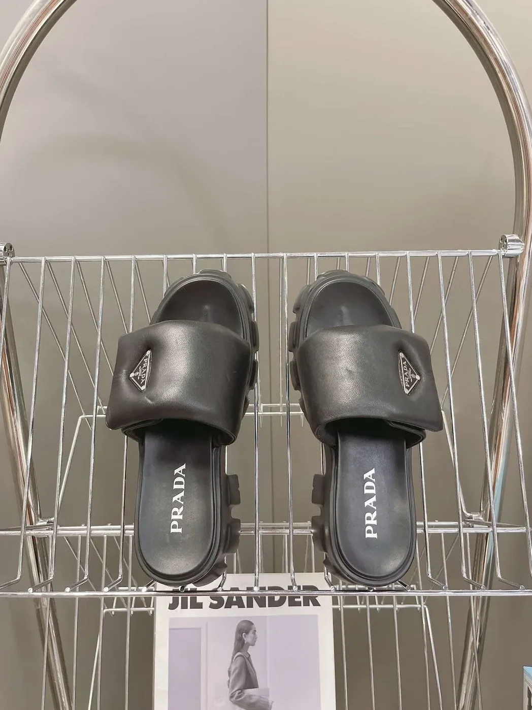 Prada Soft Padded Slides Black