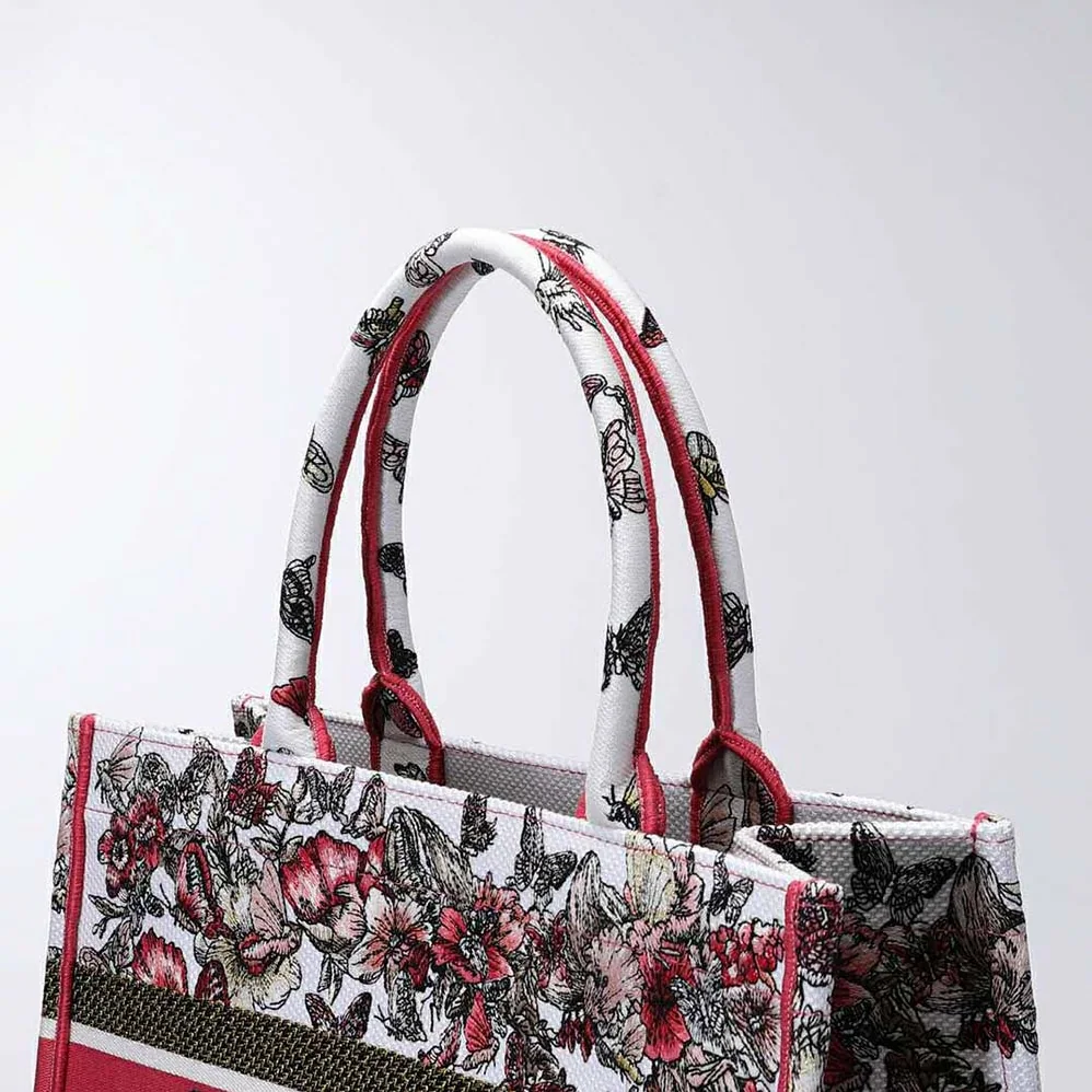Dior Medium Dior Book Tote Multicolor Butterfly Embroidery for Women