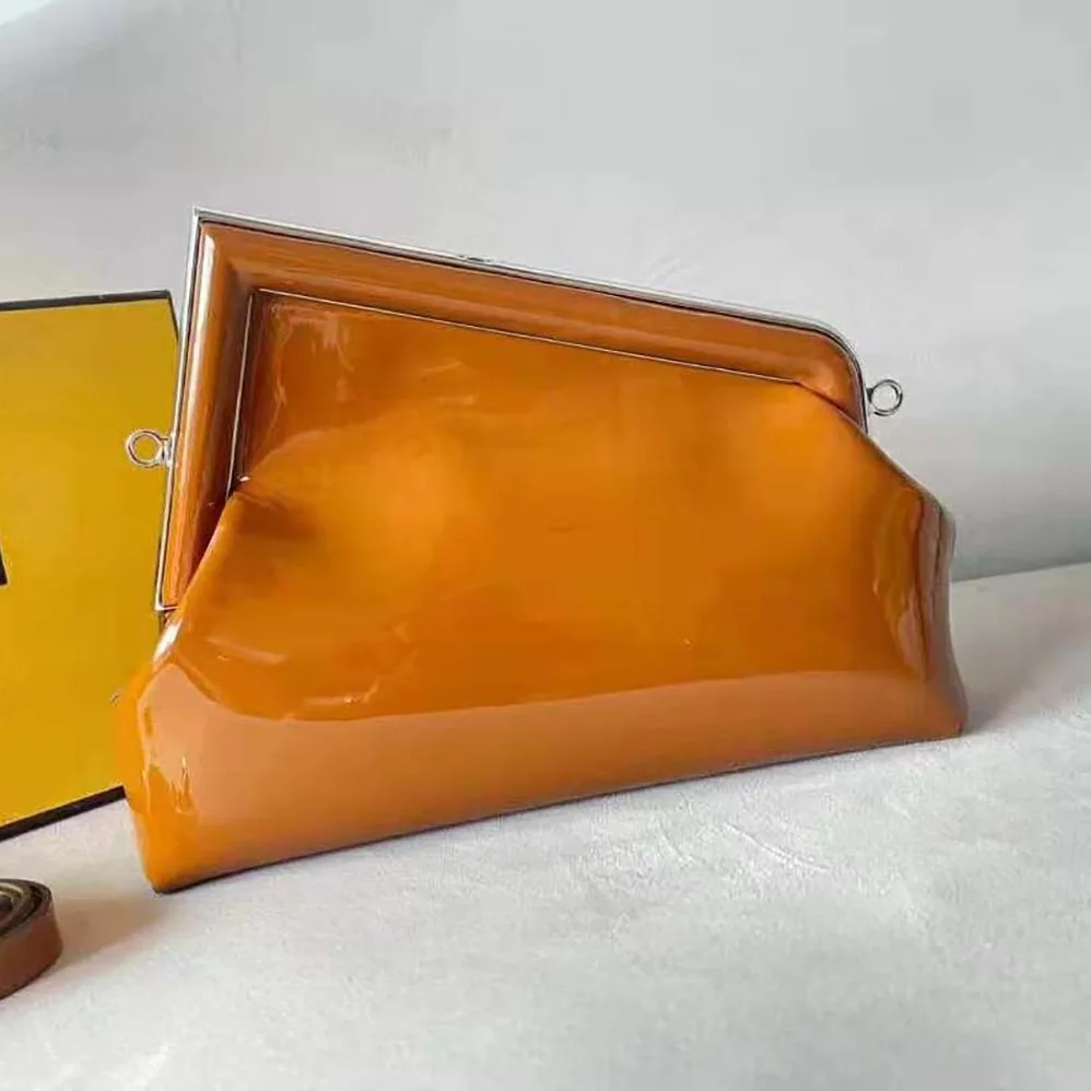 Fendi First Midi Brown Patent Leather Bag for Women