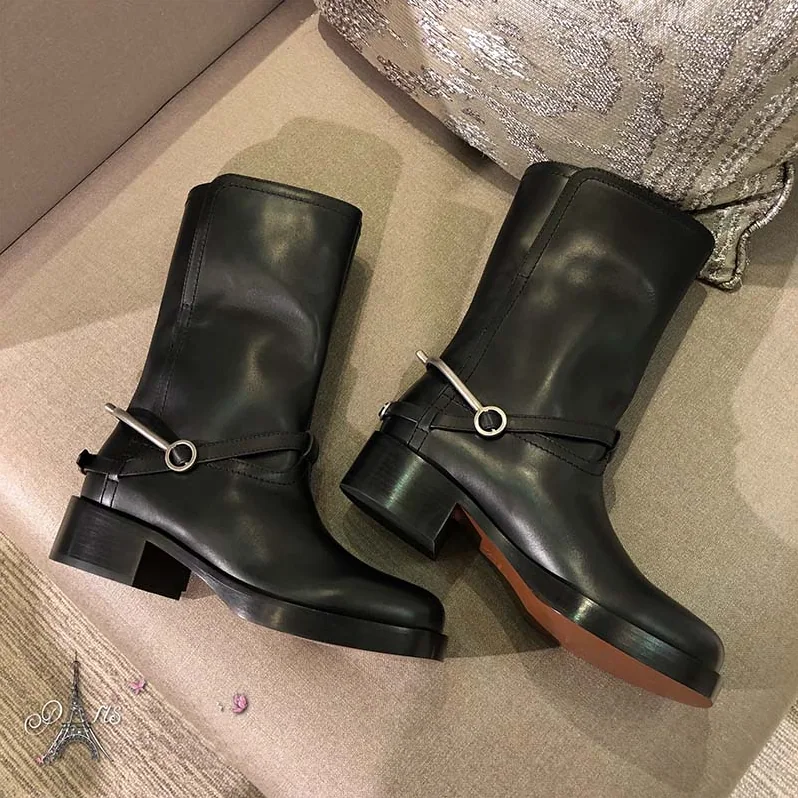 Dior Shoes Diorider Calfskin Leather Biker Boot 45 Heel Hight for Women in Black Dior Shoes Diorider Calfskin Leather Biker Boot 45 Heel Hight for Women in Black