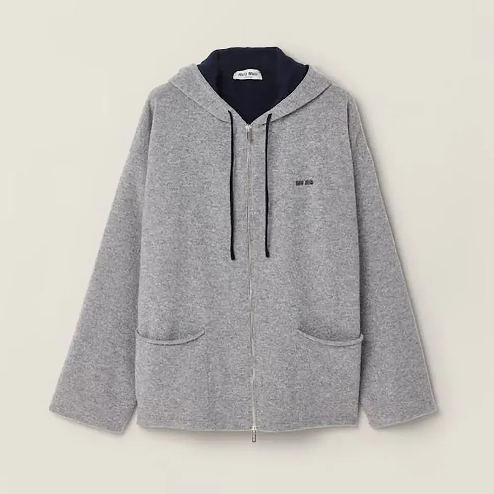 Miu Miu Cashmere Cardigan Hoodie for Women Miu Miu Cashmere Cardigan Hoodie for Women