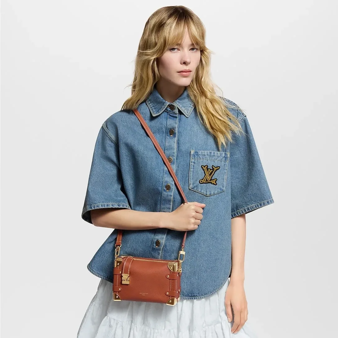 Louis Vuitton Side Trunk PM Shoulder Bag in Cognac Gold Hardware