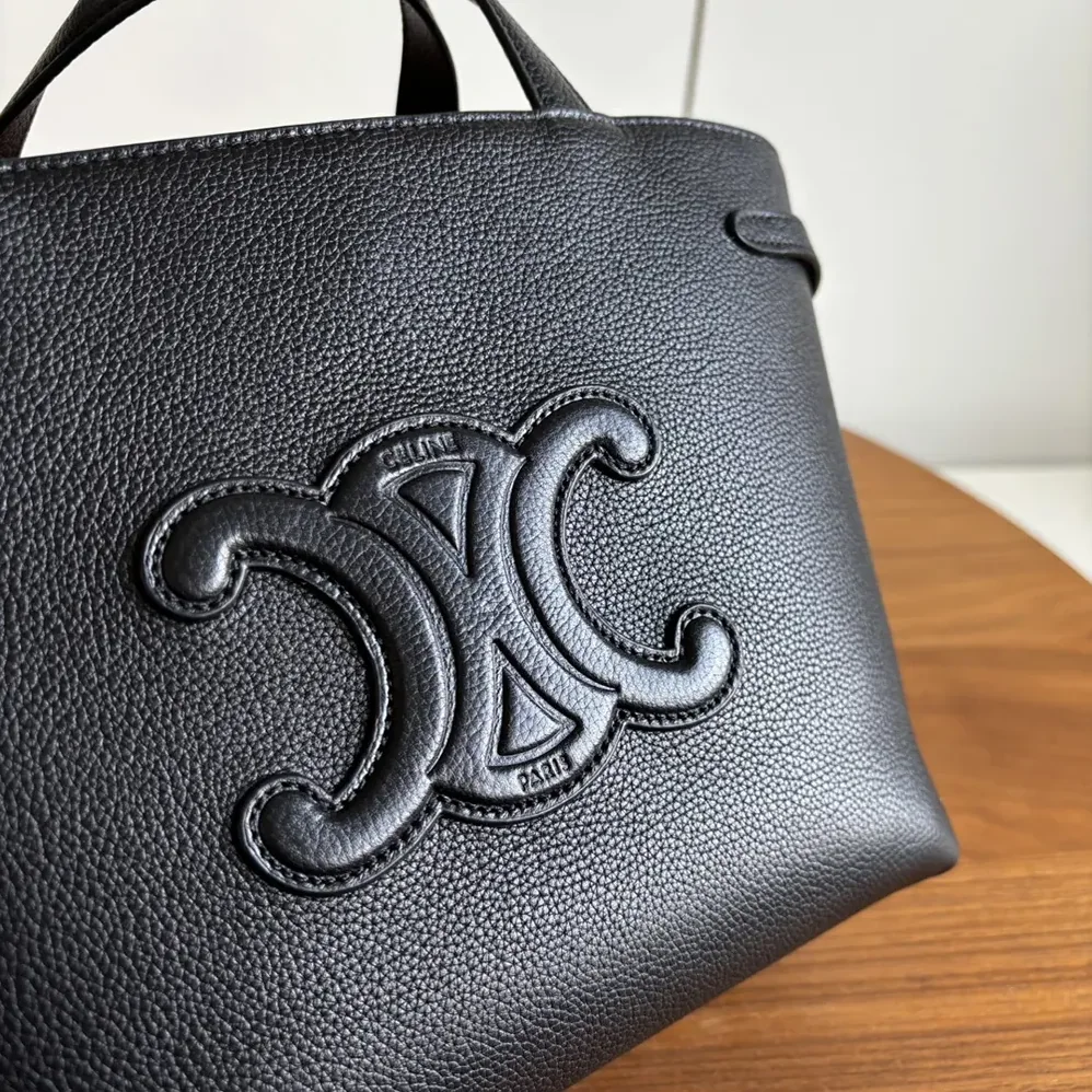 Celine Mini Cabas Anais Cuir Triomphe in Grained Calfskin for Unisex in Black
