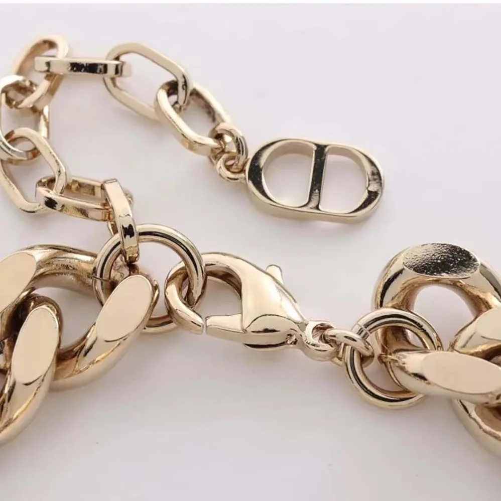 Dior Christian Dior Couture Chain Link Bracelet Gold and Silver for Men in Finish Brass Dior Christian Dior Couture Chain Link Bracelet Gold and Silver for Men in Finish Brass
