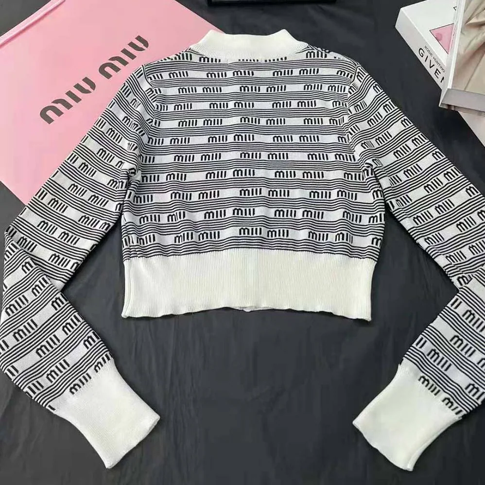 Miu Miu Cashmere and Silk Cardigan with Jacquard Logo for Women in White Miu Miu Cashmere and Silk Cardigan with Jacquard Logo for Women in White