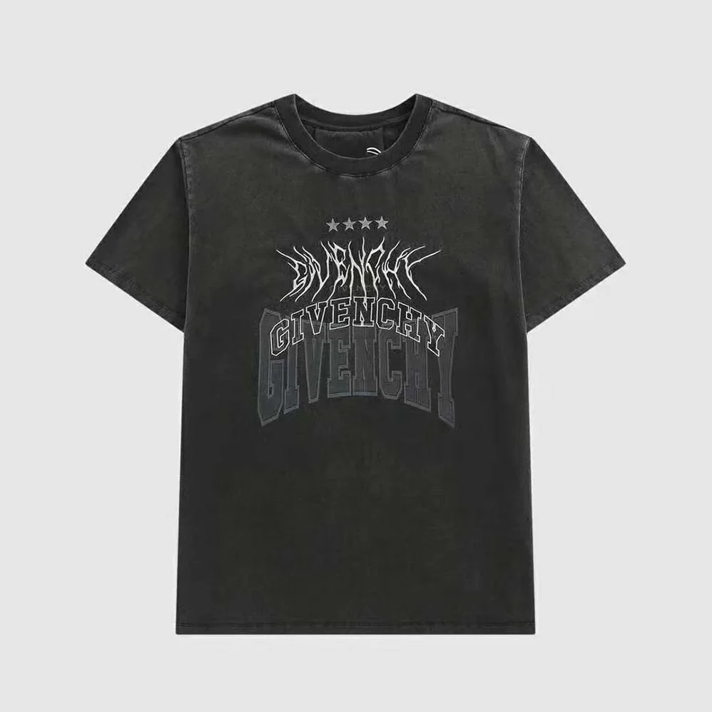 Givenchy Oversized T-shirt in Embroidered Jersey for Men in Gray Givenchy Oversized T-shirt in Embroidered Jersey for Men in Gray