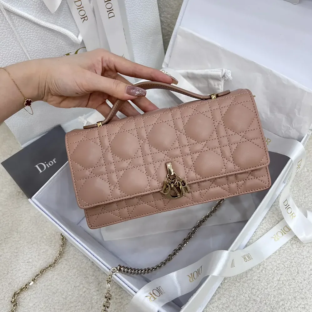 Dior My Dior Mini Bag Rose des Vents Cannage Lambskin for Women Dior My Dior Mini Bag Rose des Vents Cannage Lambskin for Women