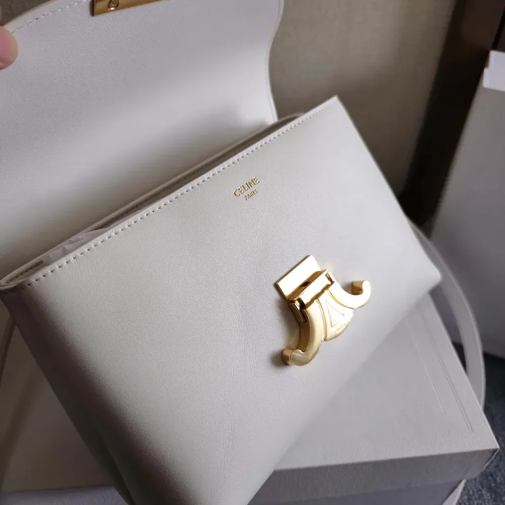 Celine Teen Nino Bag in Smooth Satinated Calfskin for Women in White