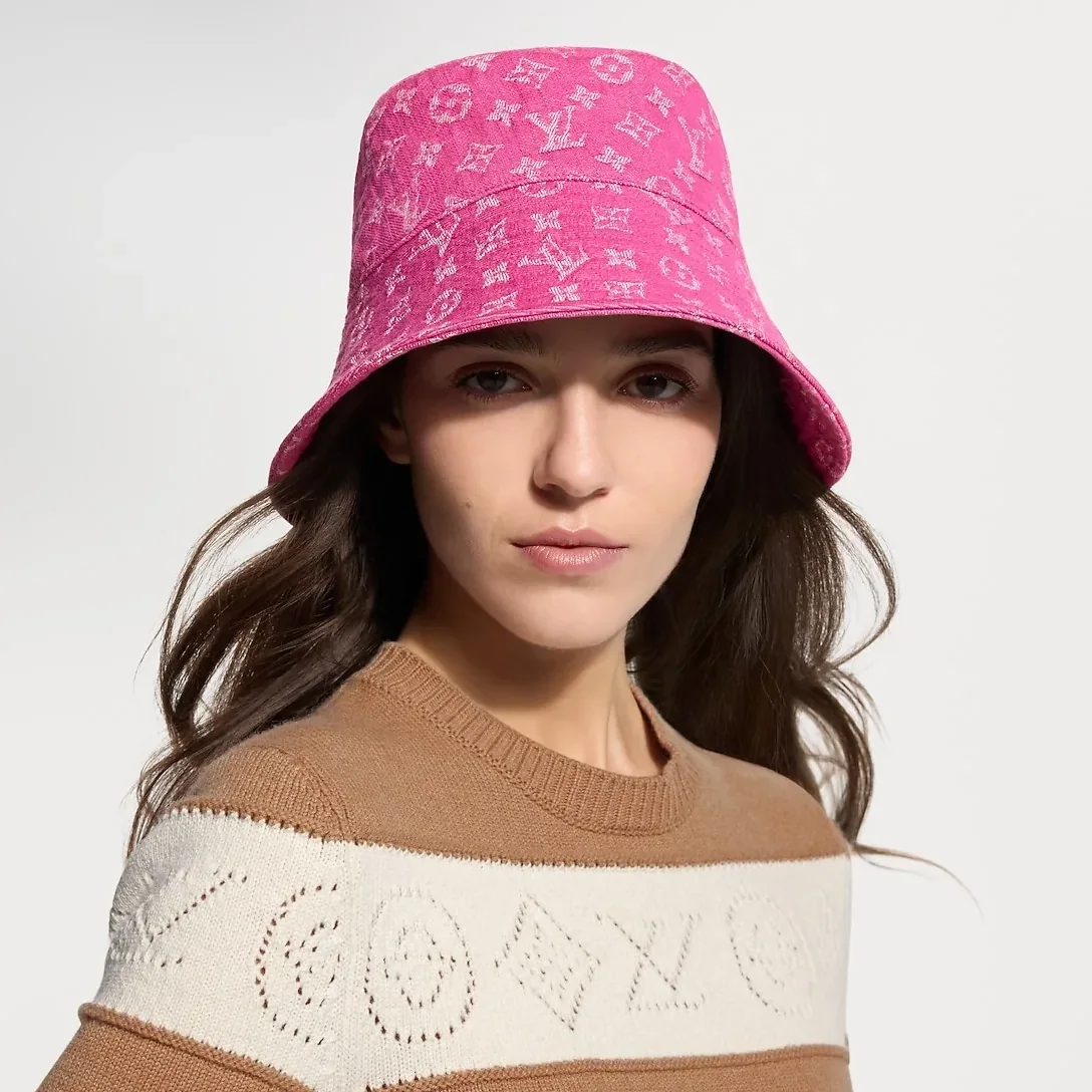 Louis Vuitton Bucket Hat Pink Denim