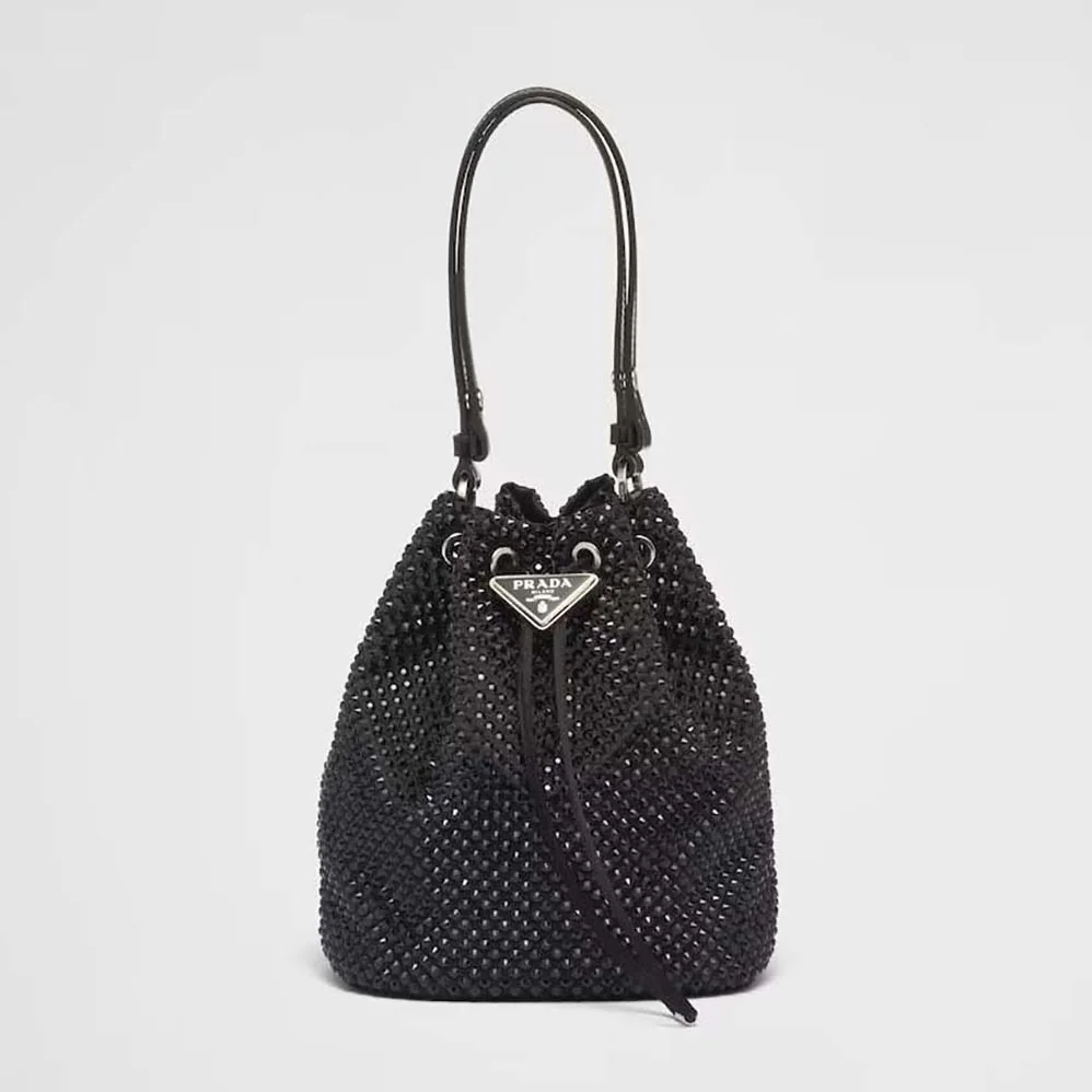 Prada Satin Mini-bag with Crystals for Women in Black Prada Satin Mini-bag with Crystals for Women in Black