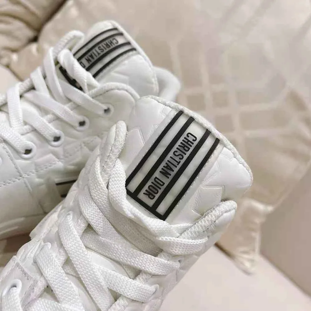 Dior Walk N Dior Star Sneaker White Dior Etoile Embossed Lambskin and Calfskin for Women