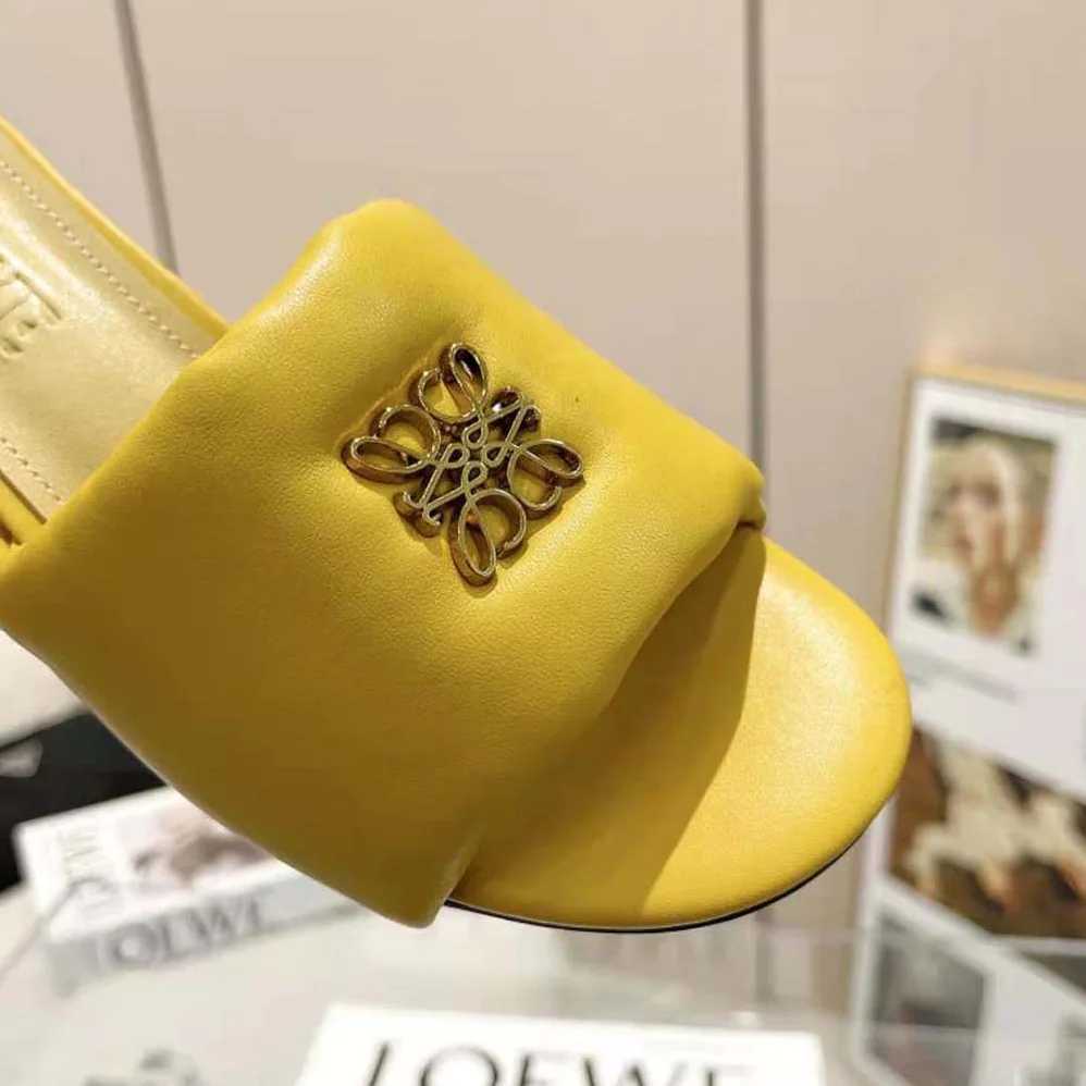 Loewe Anagram Padded Mule in Lambskin for Women in Orange