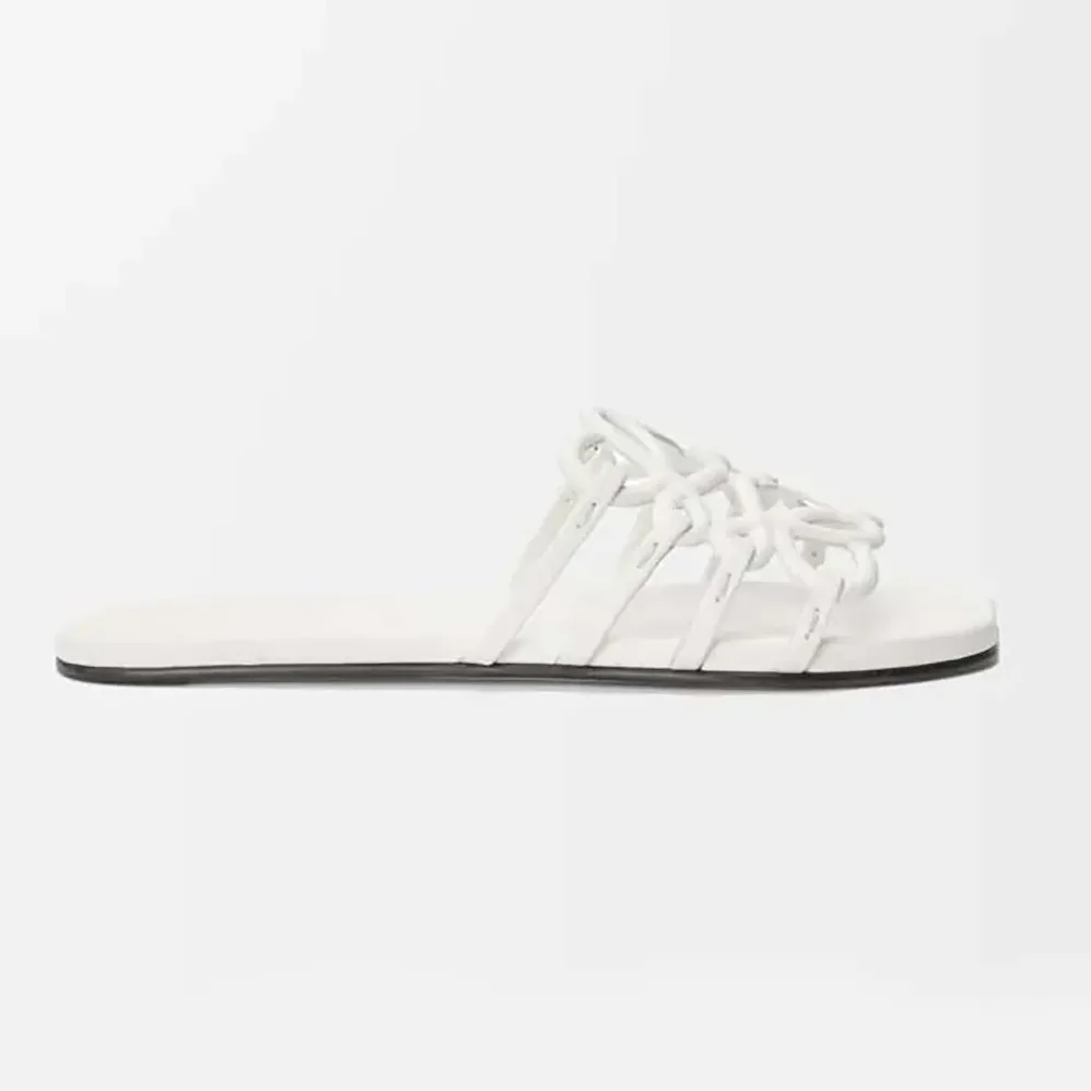 Loewe Petal Anagram Slide in Soft Calfskin for Women in White