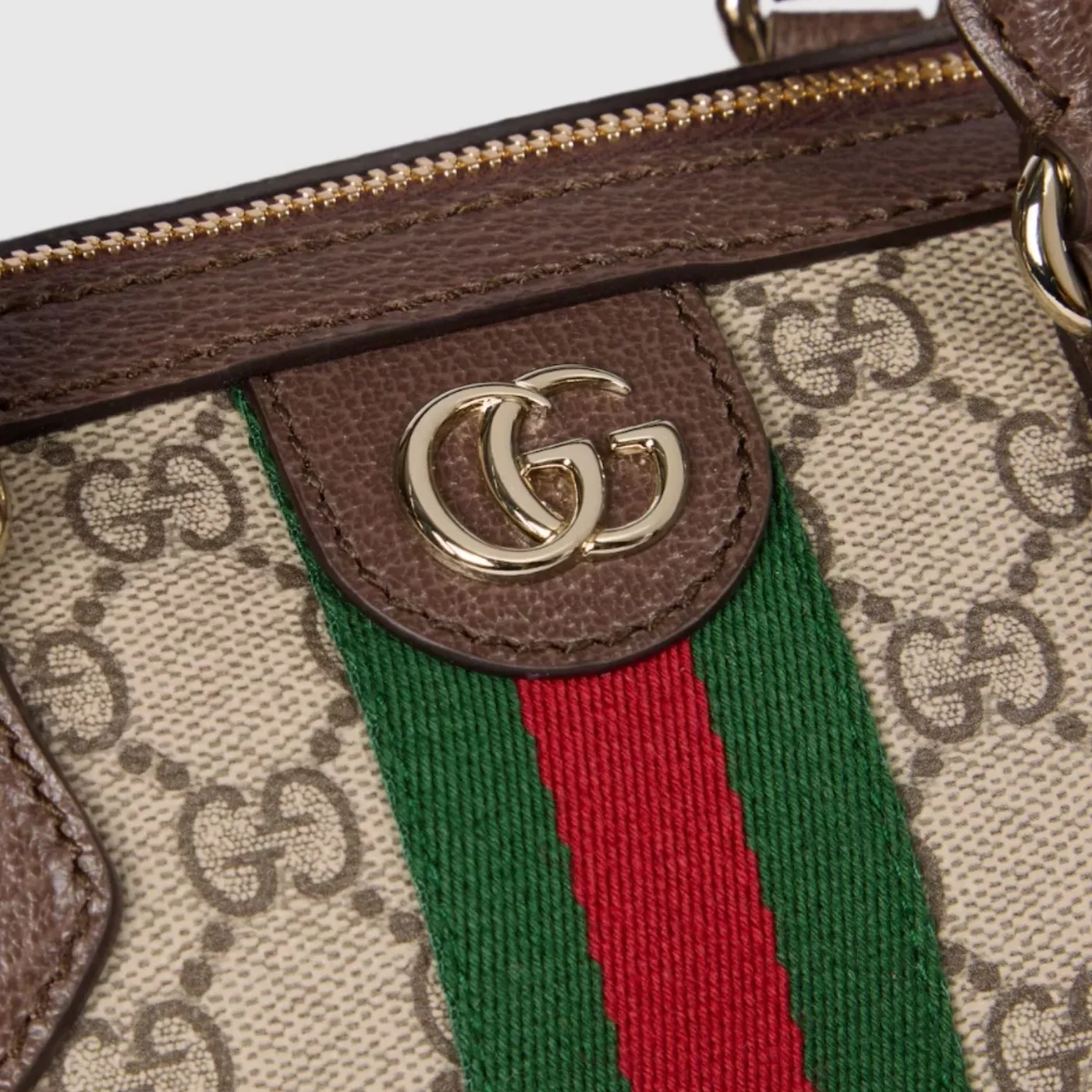 Gucci Ophidia Medium Boston Top Handle Bag in Beige Gold Hardware