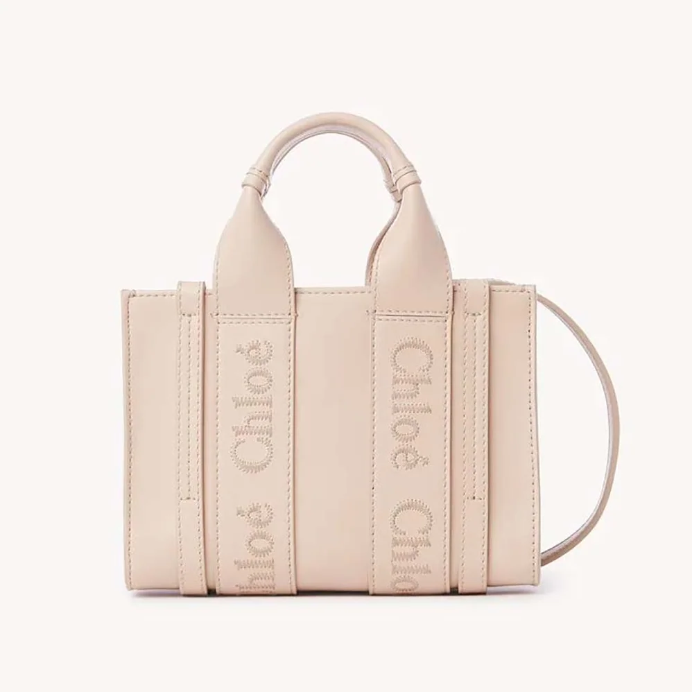 Chloe Mini Woody Tote Bag for Women in Pink Chloe Mini Woody Tote Bag for Women in Pink