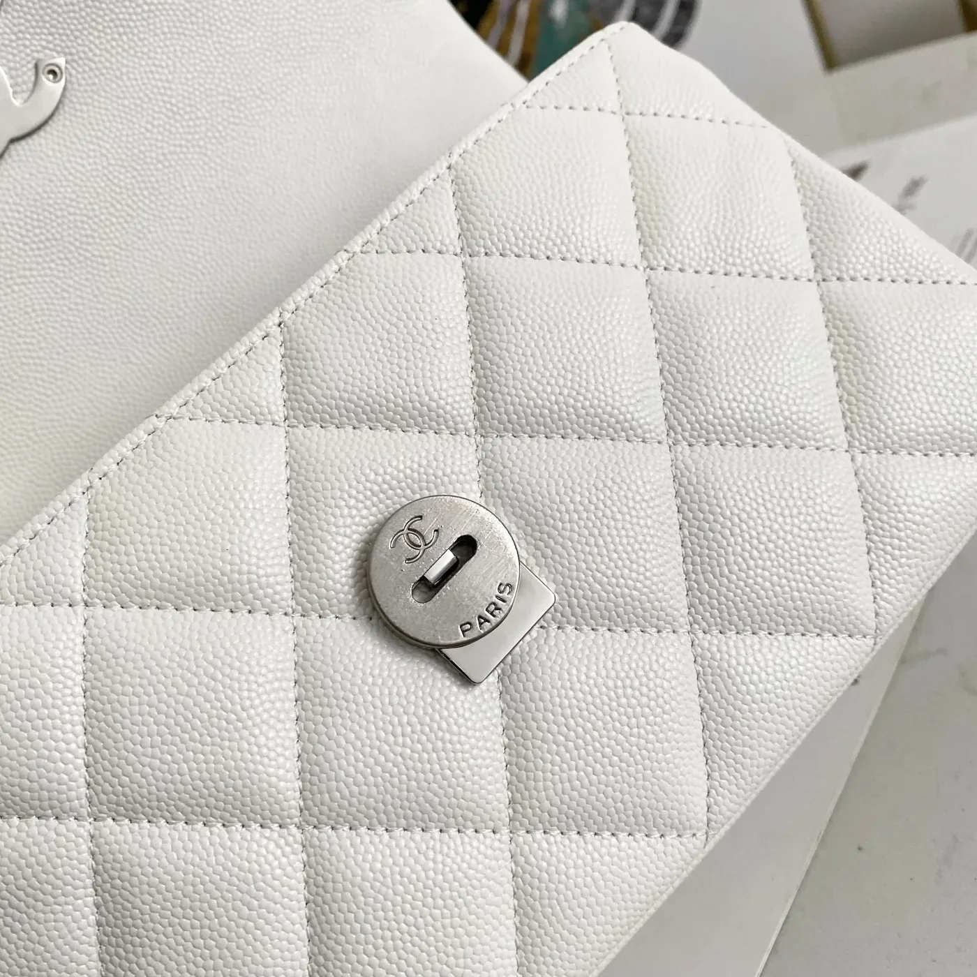 Chanel Flap Bag Mini Crossbody in White Gold Hardware Chanel Flap Bag Mini Crossbody in White Gold Hardware