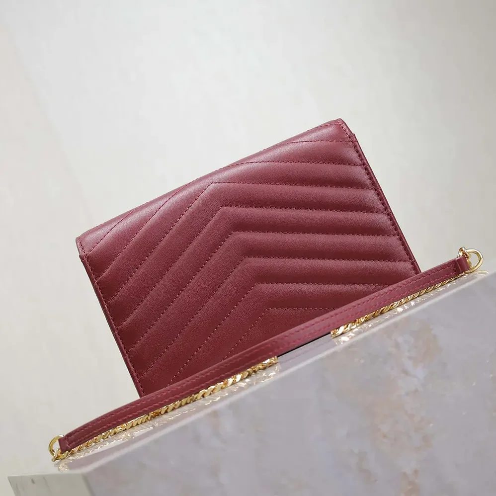 Saint Laurent YSL Cassandre Envelope Chain Wallet in Lambskin for Women