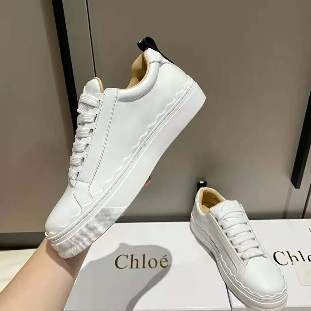 Chloe Lauren Sneaker in Smooth Calfskin for Women in White Chloe Lauren Sneaker in Smooth Calfskin for Women in White