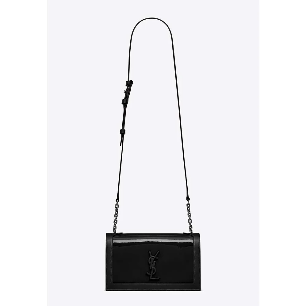 Saint Laurent YSL Book Bag in Patent Leather for Women in Black Saint Laurent YSL Book Bag in Patent Leather for Women in Black