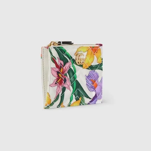 Gucci Marmont Zip Key Pouch in White/ Multicolor Gold Hardware Gucci Marmont Zip Key Pouch in White/ Multicolor Gold Hardware
