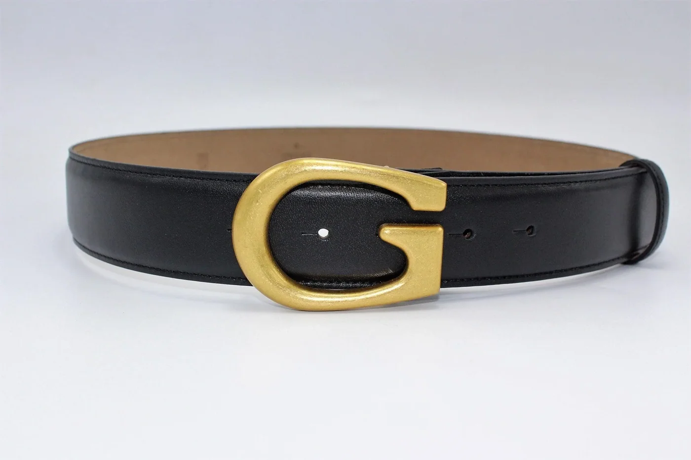G Bronze Buckle Leather Belt
