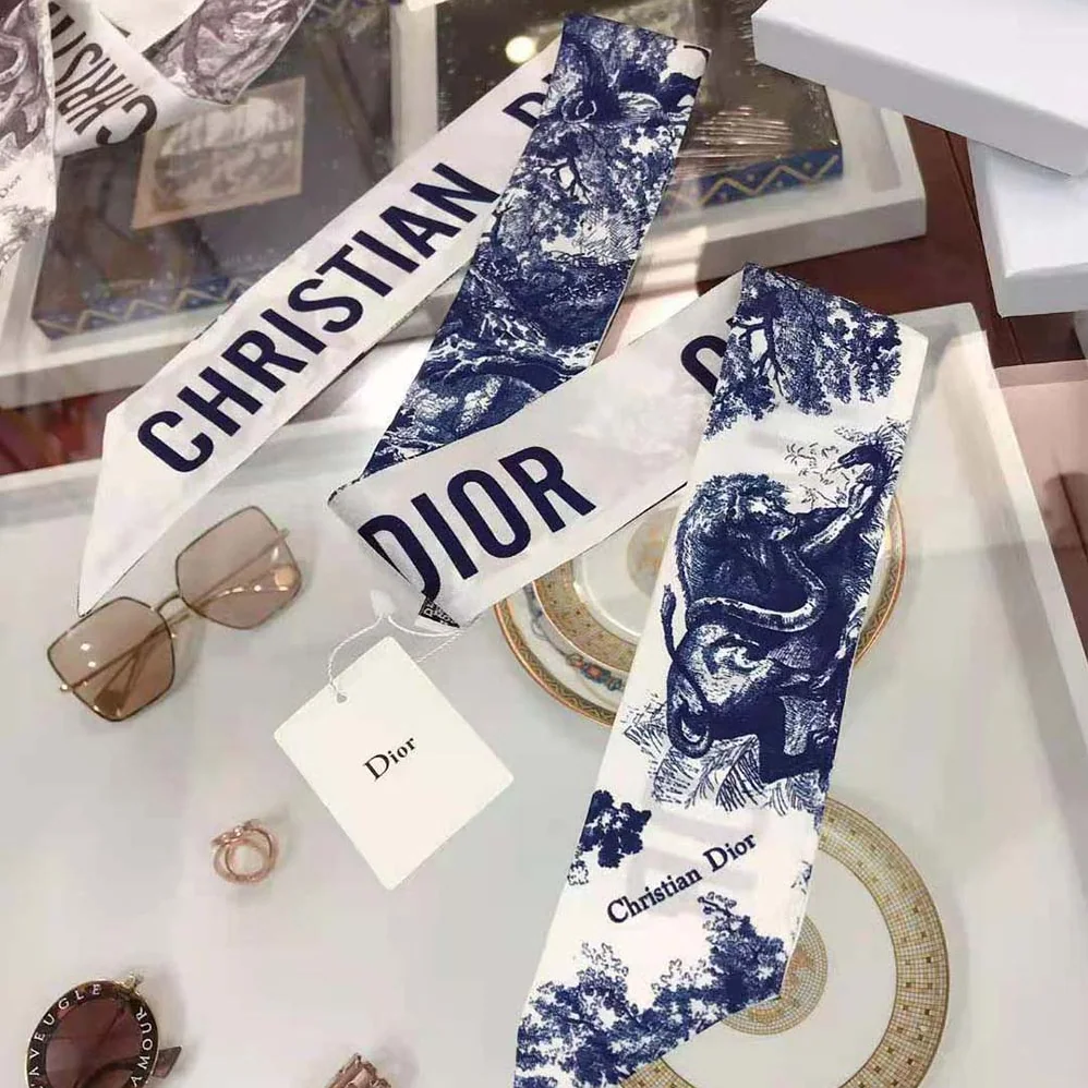 Dior Toile DE Jouy Mitzah Scarf Silk Twill for Women in Blue Dior Toile DE Jouy Mitzah Scarf Silk Twill for Women in Blue