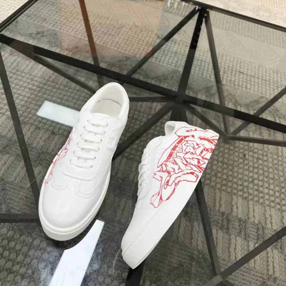 Hermes Quicker Sneaker in Calfskin with Graff Hermes Print and Iconic H Detail for Women